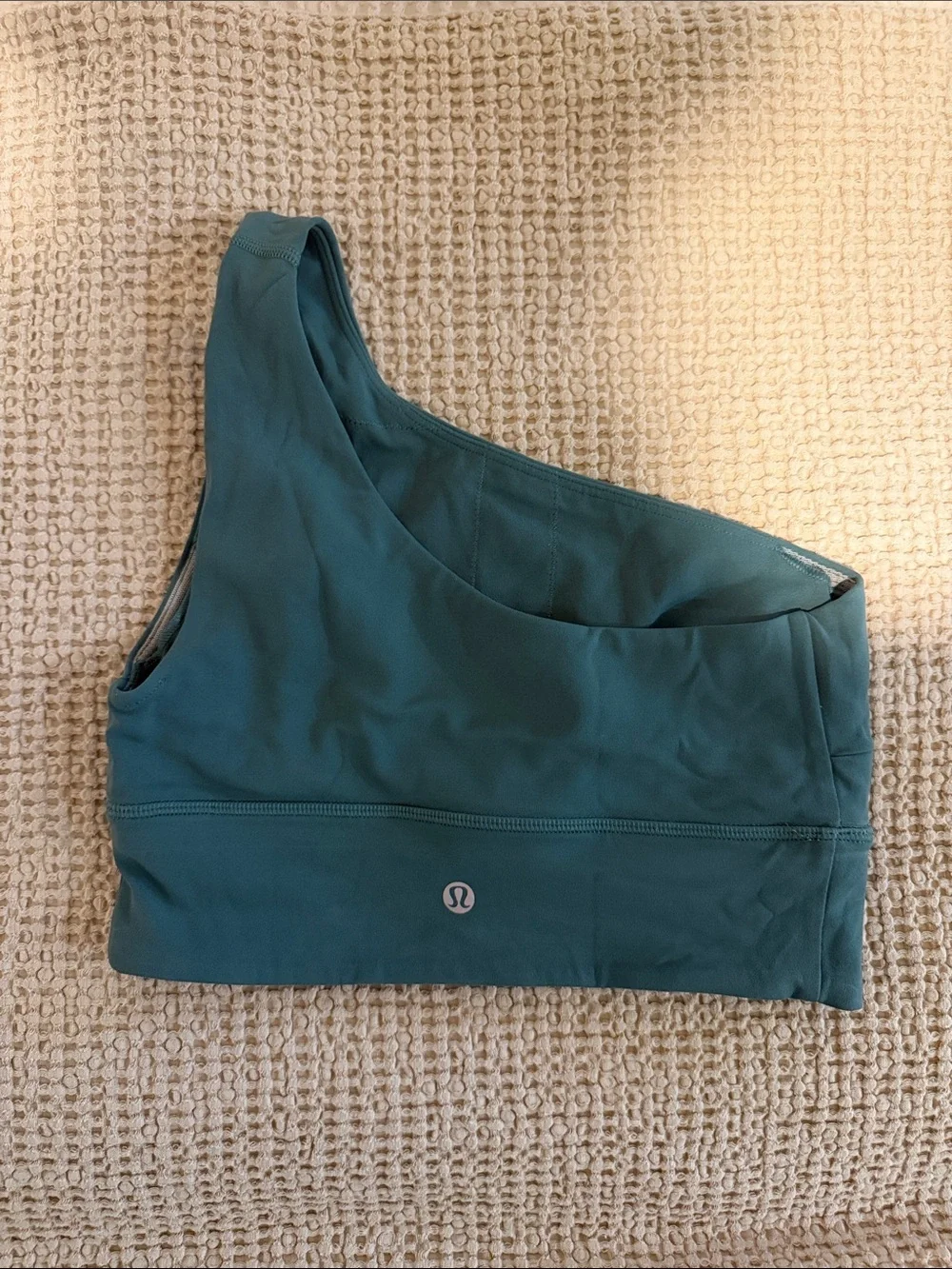 lululemon athletica One- shoulder sport bra Teal Green